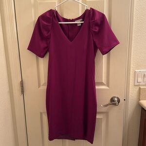 Midi magenta/plum dress.